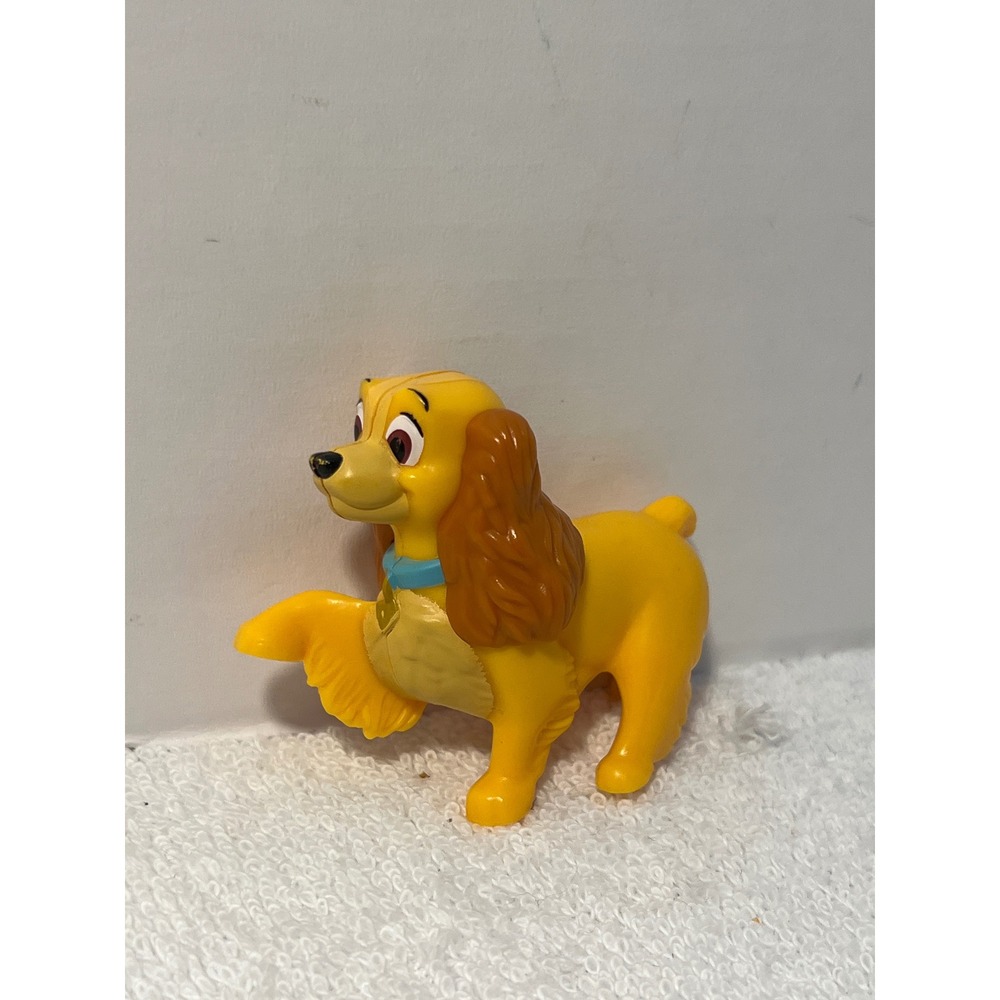 Disney Lady and the Tramp Lady Dog Figure Toy Yellow Blue Collar 2 Inch